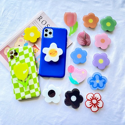 POPSOCKET FLOWER BUNGA ACRYLIC KOREA LUCU / PHONE GRID POP SOKET CHARACTER AKRILIK KOREAN KARAKTER