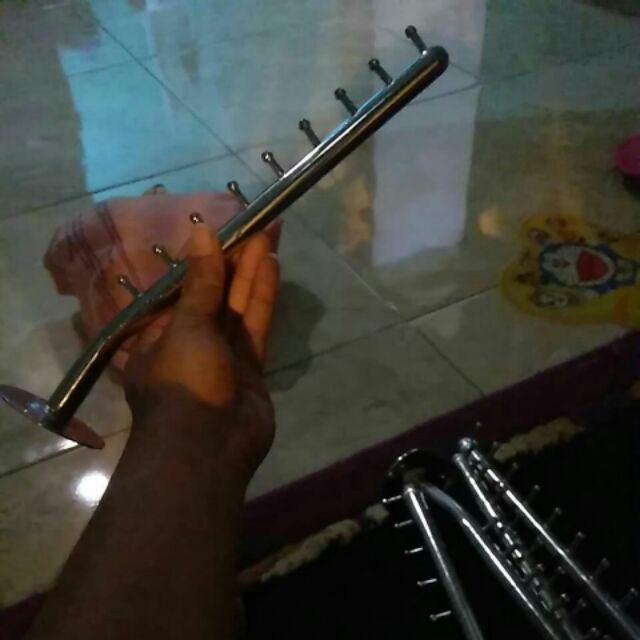 Suling Tembok Paku 9 Tekuk Lurus/ Hanger Gantungan Baju 9 Titik/ Gantungan Hanger