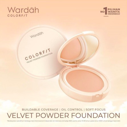 WARDAH COLORFIT Velvet Powder Foundation SPF 20 PA+++ | TWC Bedak Padat
