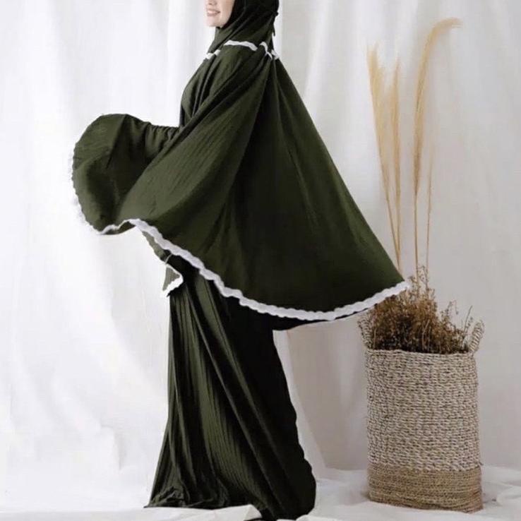 MUKENA Renda Premium / Mukena Traveling Plisket / Mukena Dewasa Plisket Polos / Free Tas / Gratis Po