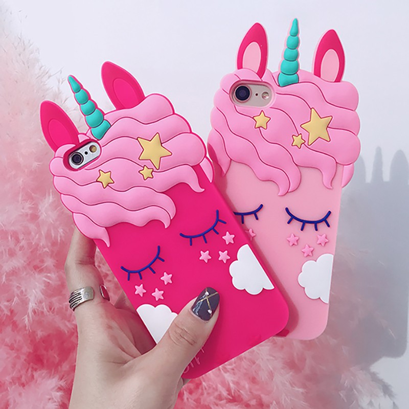 Soft Case Silikon Motif Kartun Unicorn 3d Lucu Untuk Iphone 6 6s 7 8 Plus X Shopee Indonesia