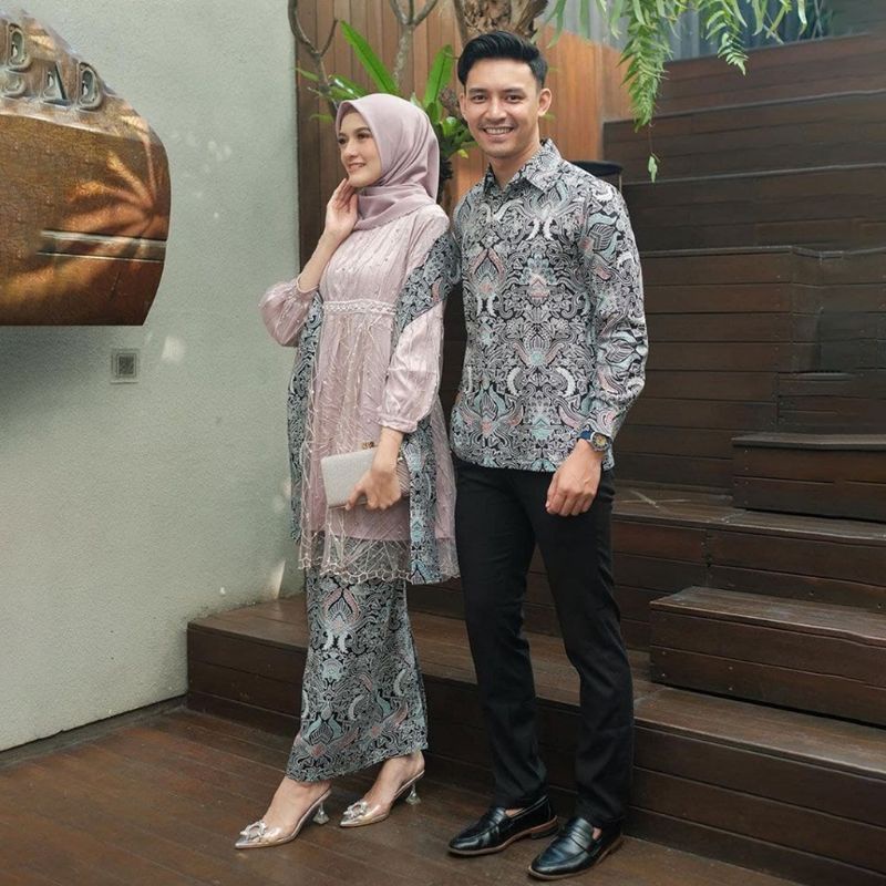 SOLO BATIK Kebaya Couple Nirina Payet Free Selendang