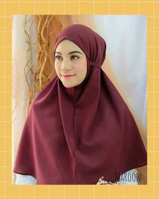 Hijab Bergo Maryam Tali bentuk oval bahan Diamond size L (STD)