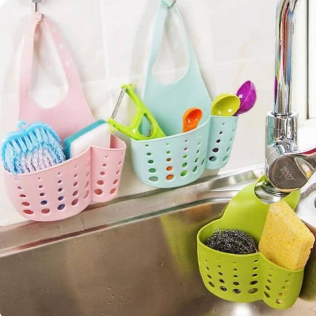 Rak Gantungan Keran Air Keranjang Tempat sabun Spon kran wastafel