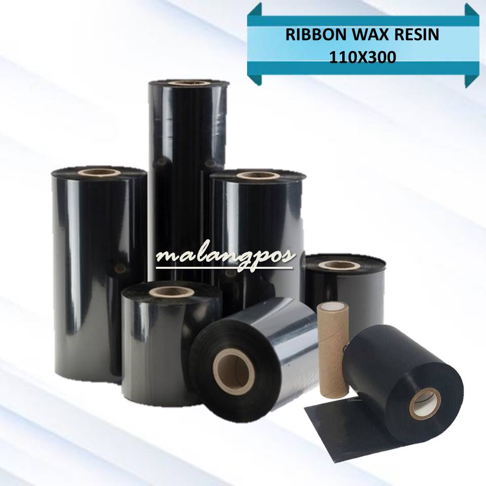 RIBBON BARCODE WAX RESIN UKURAN 110x300M 110x300 METER PRINTER BARCODE POSTEK HONEYWELL