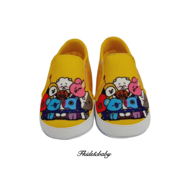 Fkids&amp;baby - sepatu bayi prewalker / baby shoes - Unisex - SLIPON PRINT BTS