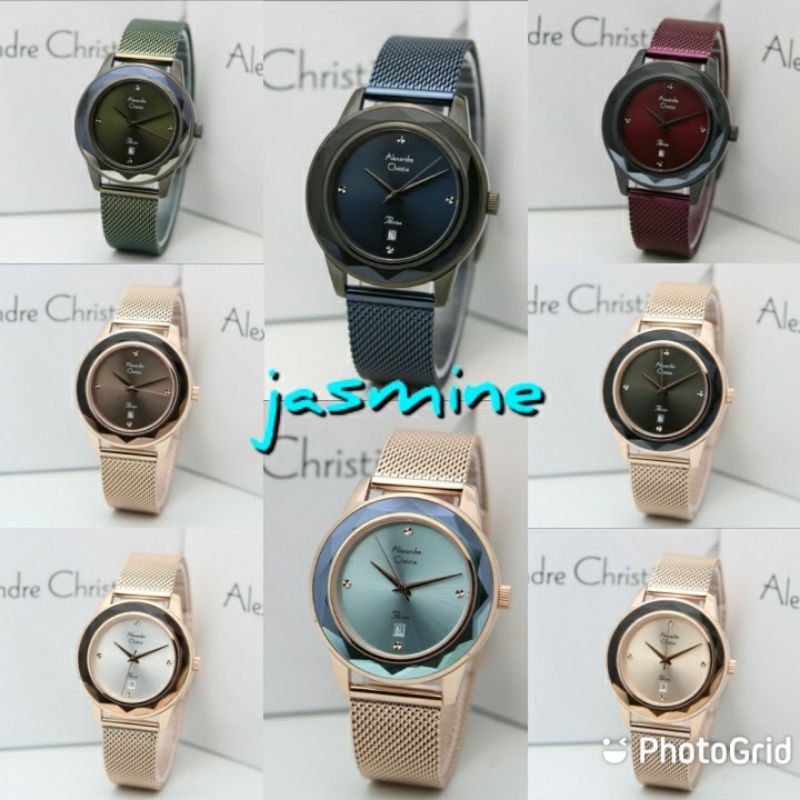 Jam Tangan Alexander Christie 2908 AC 2908 Tali Stainless Mesin Baterai Original d3.5cm garansi 1thn
