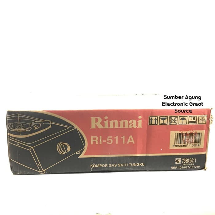 RI511A Rinnai Kompor Gas 511 A Stainless Anti Kelupas Garansi