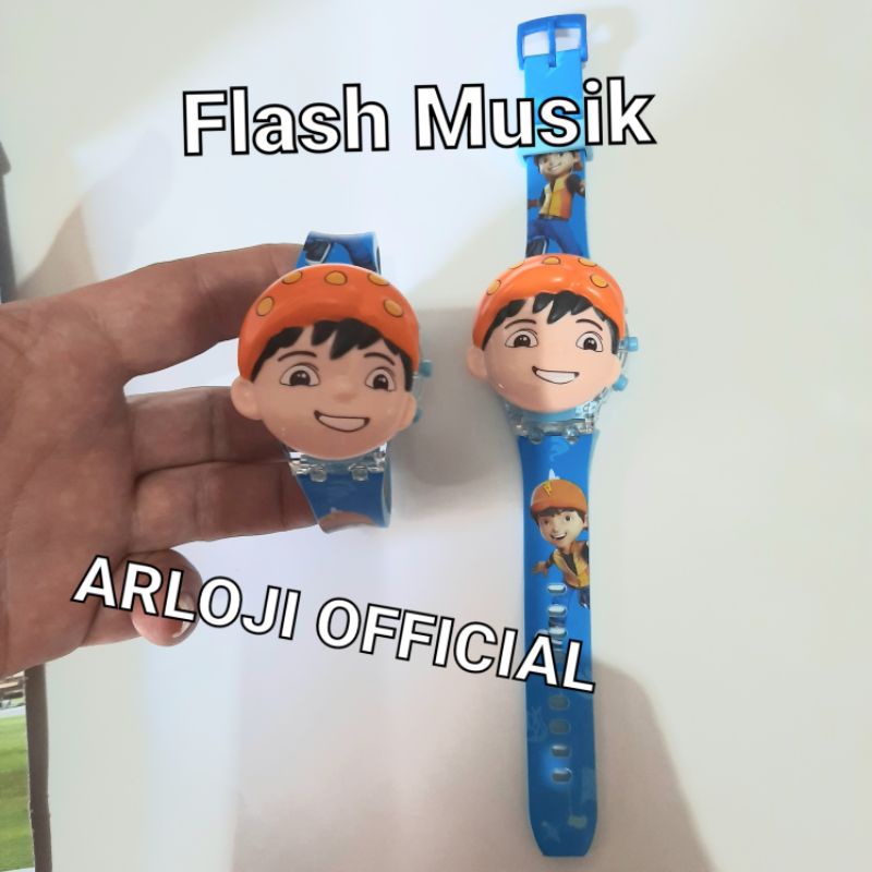 Jam tangan anak BOBOIBOY ada musik &amp; Proyektor + baterai jam cadangan