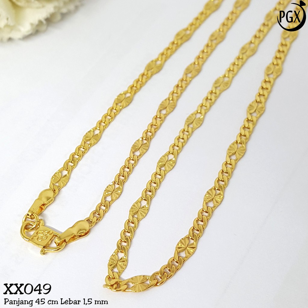 PGX Kalung Pria Wanita Xuping Perhiasan Lapis Emas Aksesoris Fashion Premium - XX049