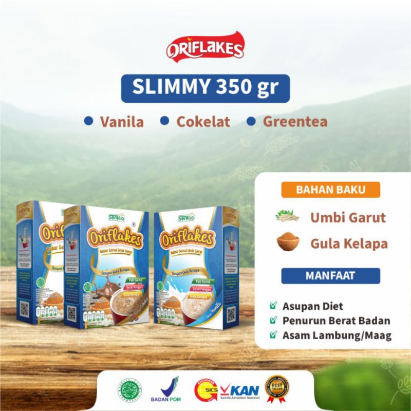 Oriflakes Slimmy Sereal Umbi Garut 350 gram /Sereal Diet