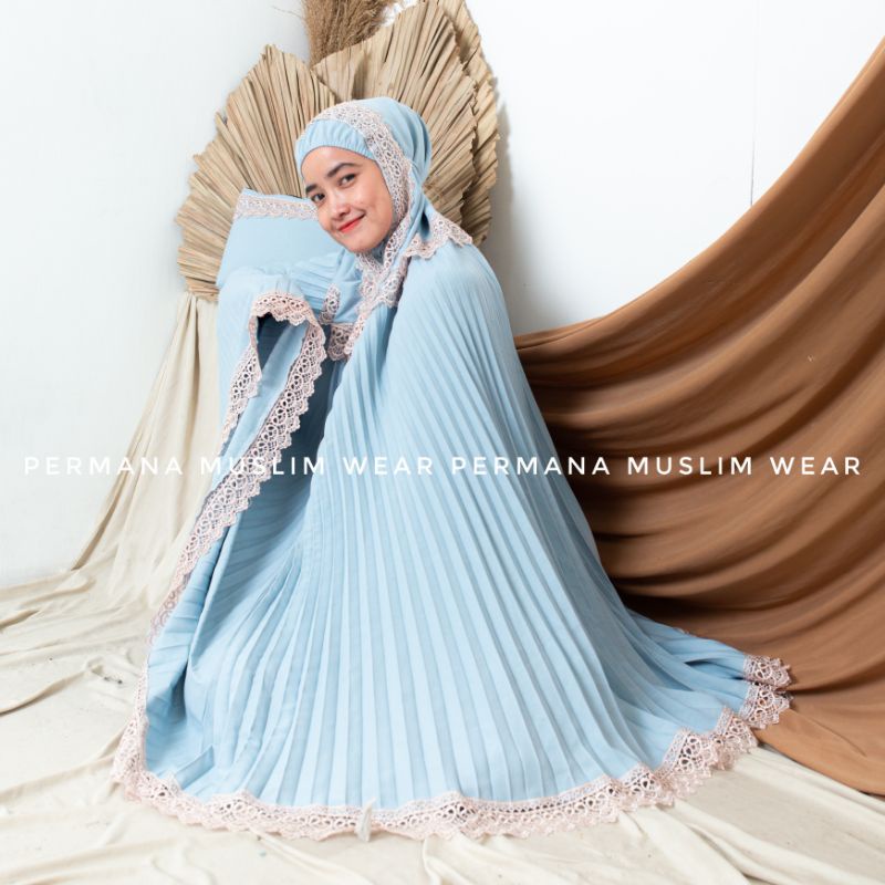 Mukena dewasa plisket mewah mata swarovski