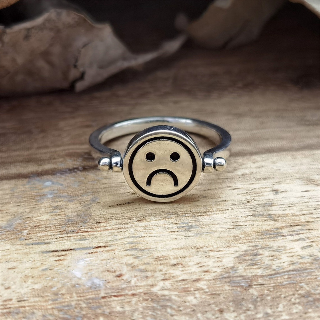 Fancyqube Fancycube Fancycube Mainan Fidget Ring Dua Sisi Motif Smiley Face Untuk Anti Stress