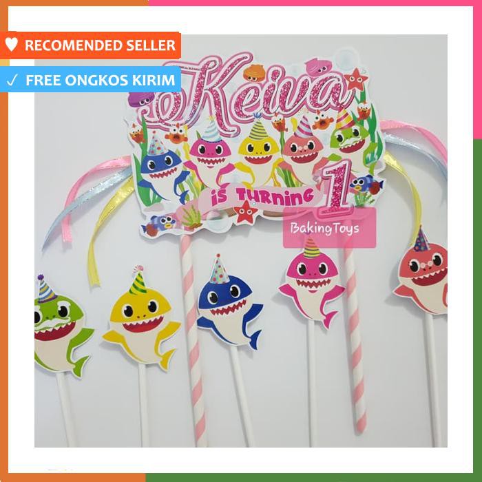 TOPPER CAKE BIRTHDAY BABY SHARK FOR GIRL