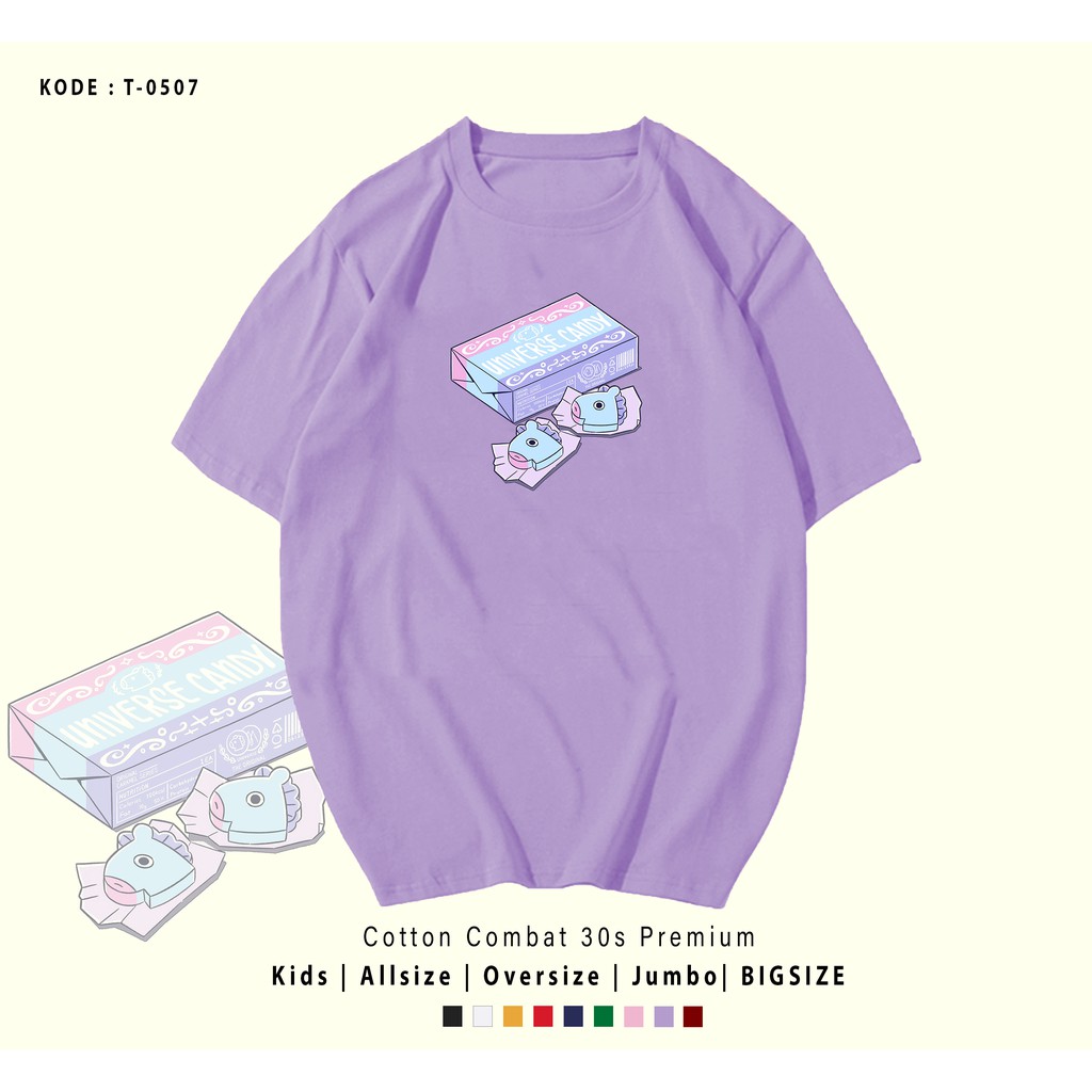 KAOS UNISEX BT21 FOOD / BTS / ARMY / BAHAN COMBED 30S / HALUS DAN LEMBUT / KADO UNIK
