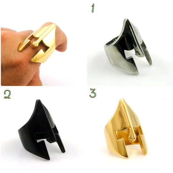cincin pria cowok aksesoris titanium 300 spartan army