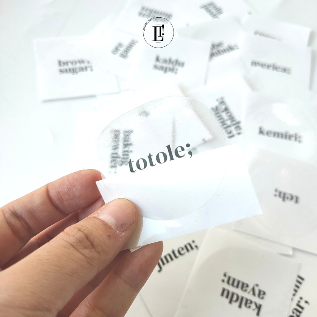 

Label Sticker Waterproof Transparant KHUSUS READY STOCK TIDAK CUSTOM