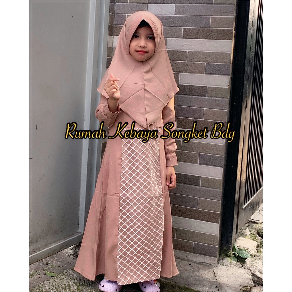 GAMIS SYARI ANAK BONUS HIJAB  RUMAH KEBAYA BANDUNG RUMAH SONGKET BANDUNG