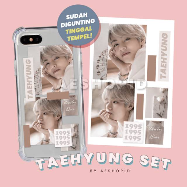 DIY sticker case set KPOP stiker hp tumblr aesthetic murah photo crafty nuna bts