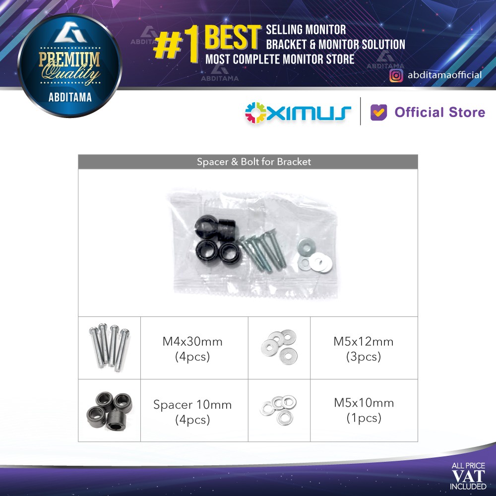 Spacer dan Baut Set untuk Bracket