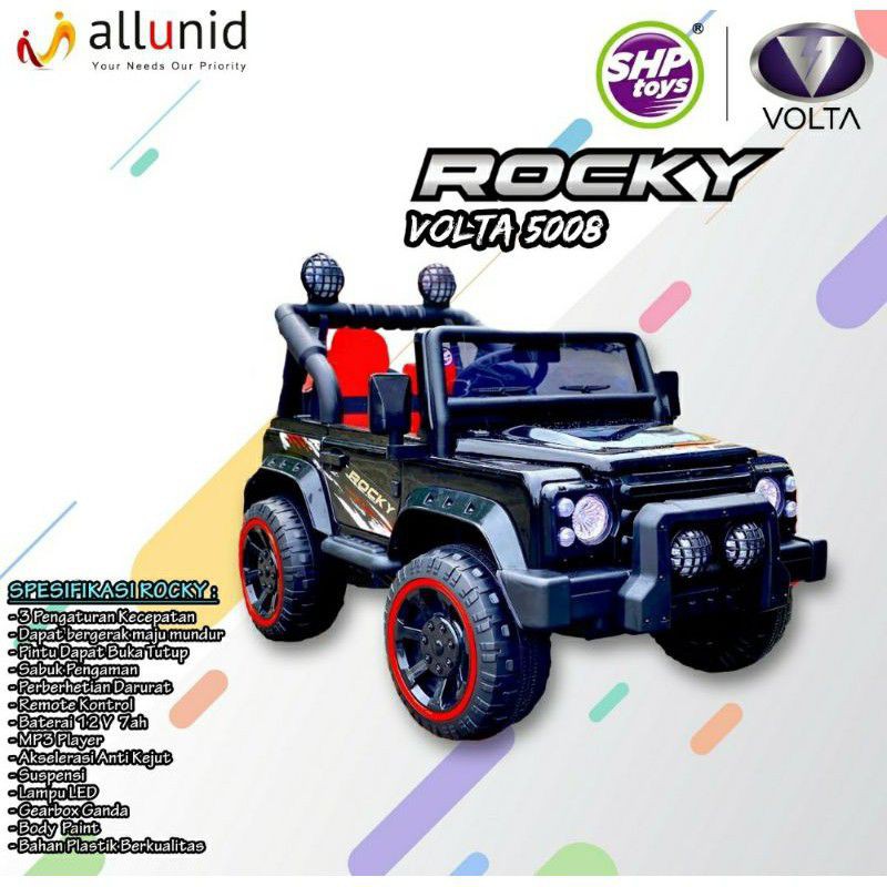 MOBIL  AKI ROCKY  AKI 12VOLT ~MAINAN MOBIL AKI ANAK