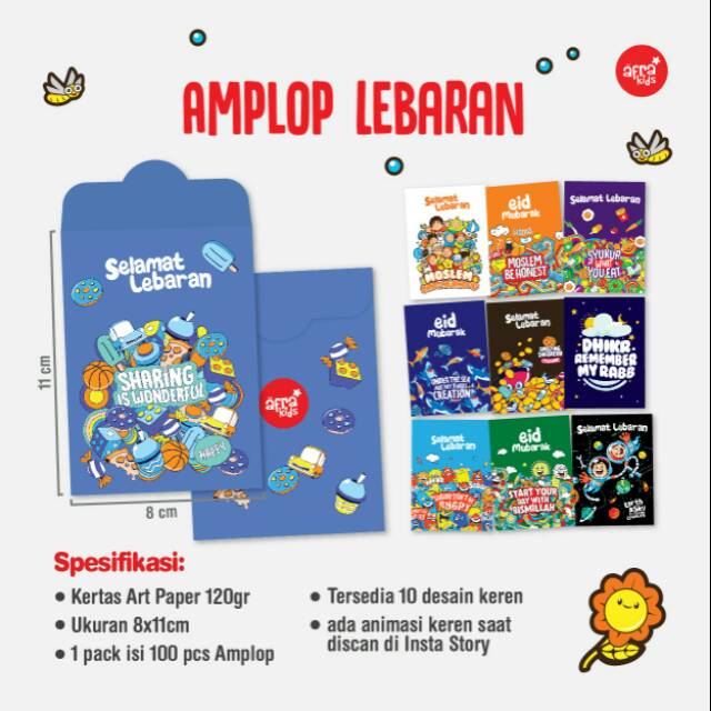

(READYSTOK) AMPLOP LEBARAN THR ANIMASI AR BY AFRA KIDS 3D BERGERAK ANGPAO