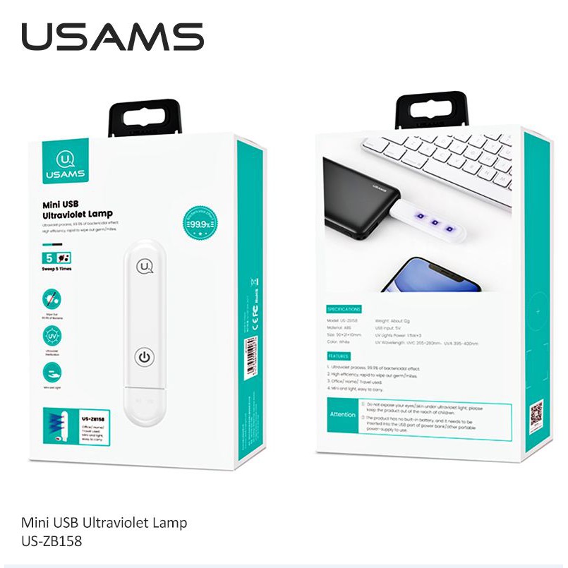 USAMS Mini USB Ultraviolet Lamp Lampu UV Anti Kuman