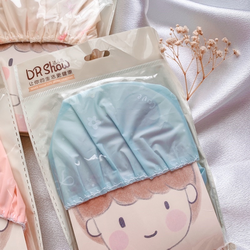 SHOWER CAP, PENUTUP RAMBUT KEPALA, PELINDUNG RAMBUT MANDI