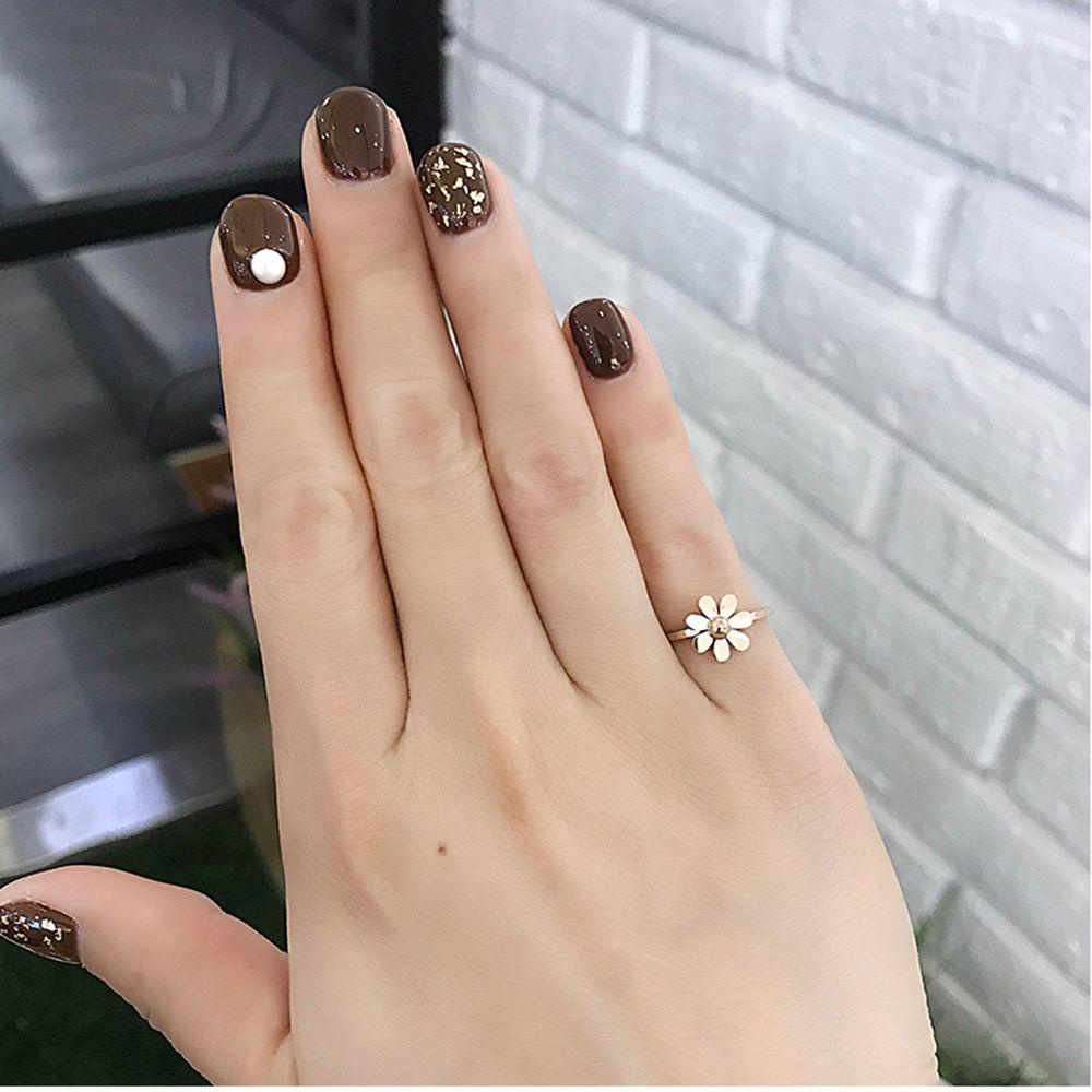 Lily Cincin Titanium Wanita Camelia Kawin Cincin Jari Telunjuk Rose Gold