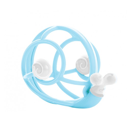 Mombella Snail Baby Teething Rattle Pink &amp; Blue alat gigit bayi