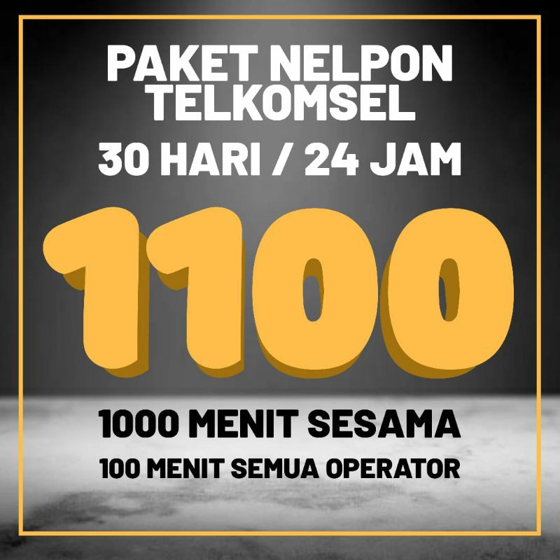Paket Nelpon Telkomsel 1100 menit  30 hari 24 jam