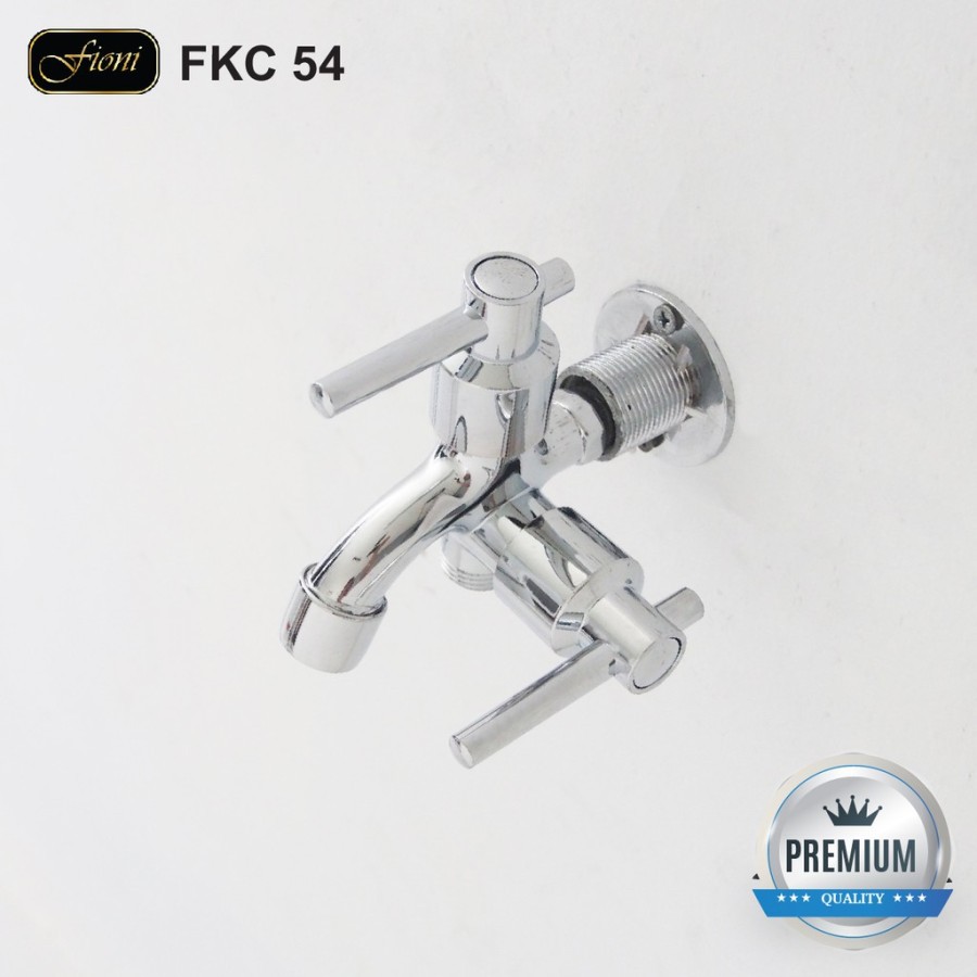 Kran Cabang Engkol Minimalis F4/ Keran Double Dua hand Shower Mandi Jetshower kloset X14 /FKC54 Crom