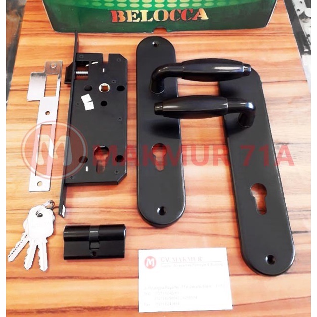 Set Kunci Pintu / Gagang Pintu / Handle Pintu Belocca 380 Black Hitam