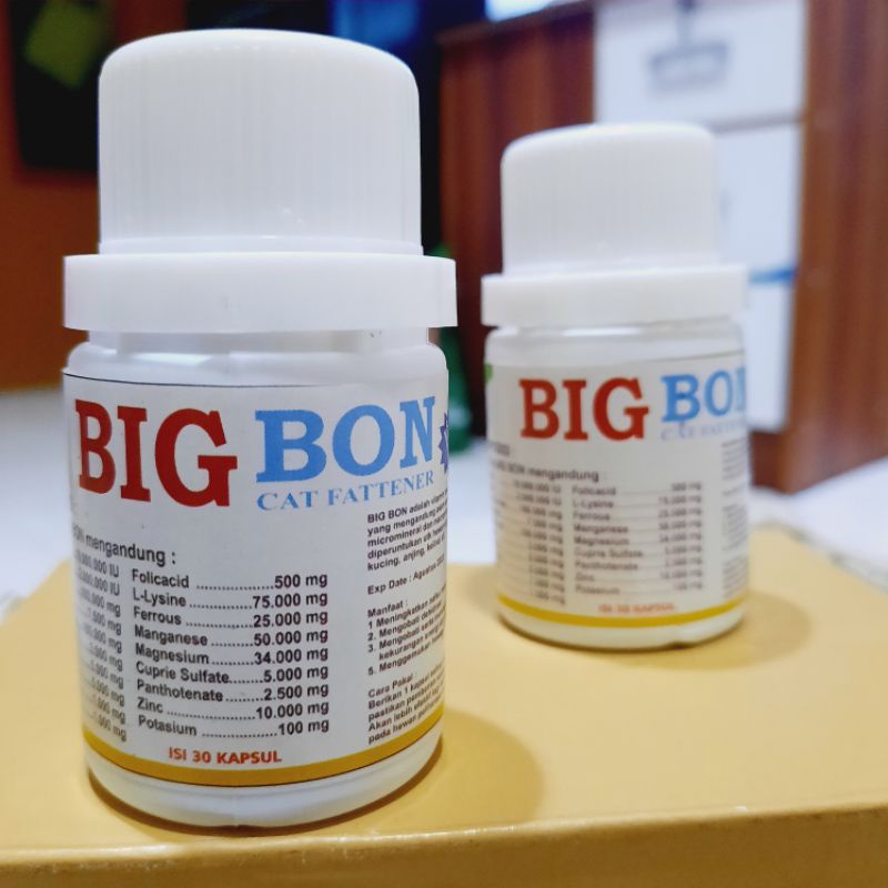 bigbon cat fattener vitamin pengemuk kucing 30capsul