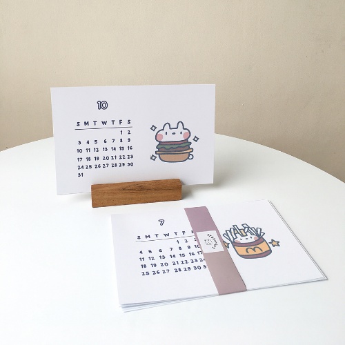 READY Kalender 2021 rabbit (juli-des) Korean Aesthetic FREE DUDUKAN KAYU