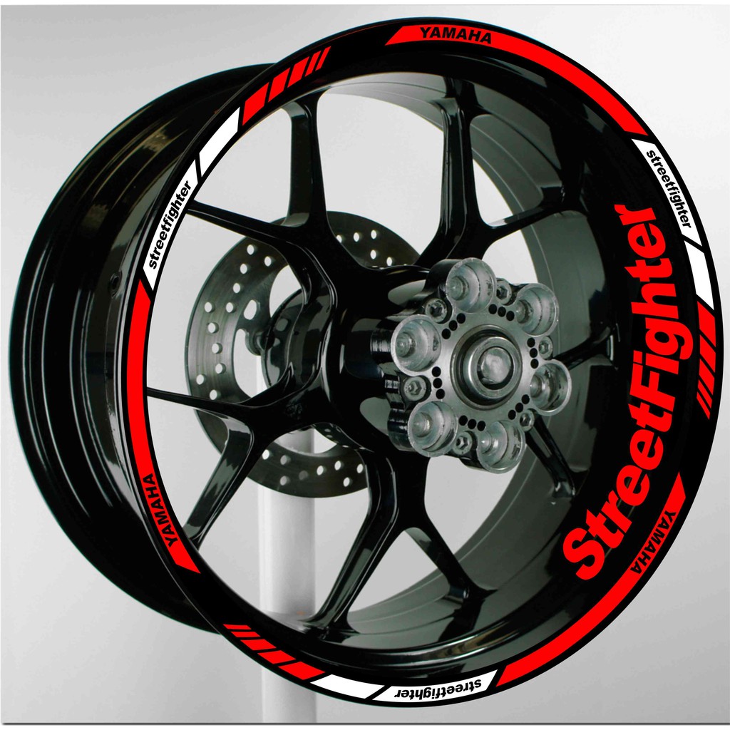 Sticker Velg Motor Yamaha StreetFighter bisa untuk Vixion Byson Xabre R25 R15 MT25 MT03 All motor