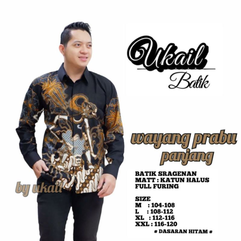 KEMEJA BATIK SOLO WAYANG BARATA ARJUNAKU BATIK PRABU PRIA LENGAN PANJANG