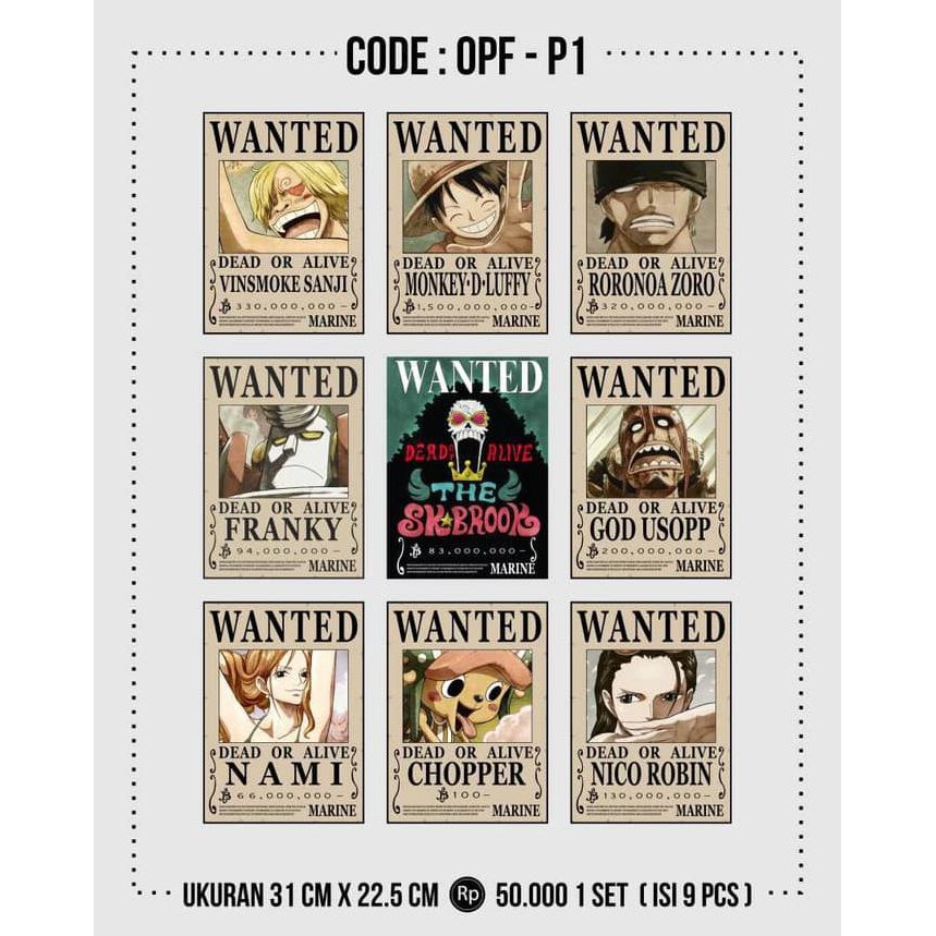 Kualitas Terbaik POSTER ONE PIECE - BOUNTY SHP AFTER TIME SKIP BARANG BAGUS