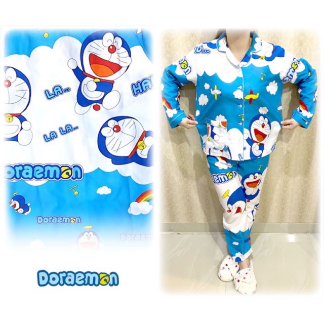 BAJU TIDUR WANITA/PIYAMA TANGAN PANJANG KATUN JEPANG HIJAB