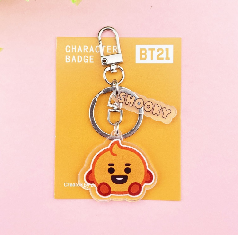 KPOP BTS BT21 TATA COOKY CHIMMY Cartoon Acrylic Keychain