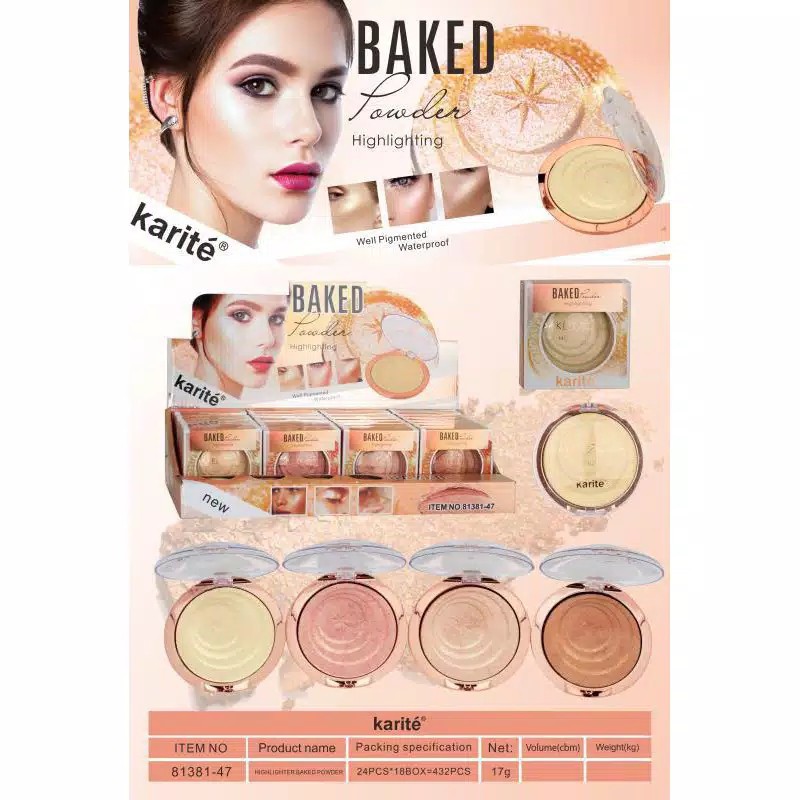 (CYBER) COD TERBARUBLUSHER KARITE BAKED FOWDER 4 COLOR VARIAN 81381 HIGHLIGHTER