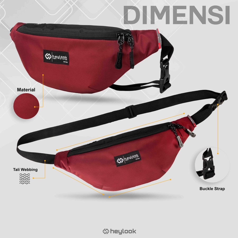 Tas Selempang Waistbag pinggang Pria Slingbag Bahu Distro Westbag Cowok Bahan Kordura