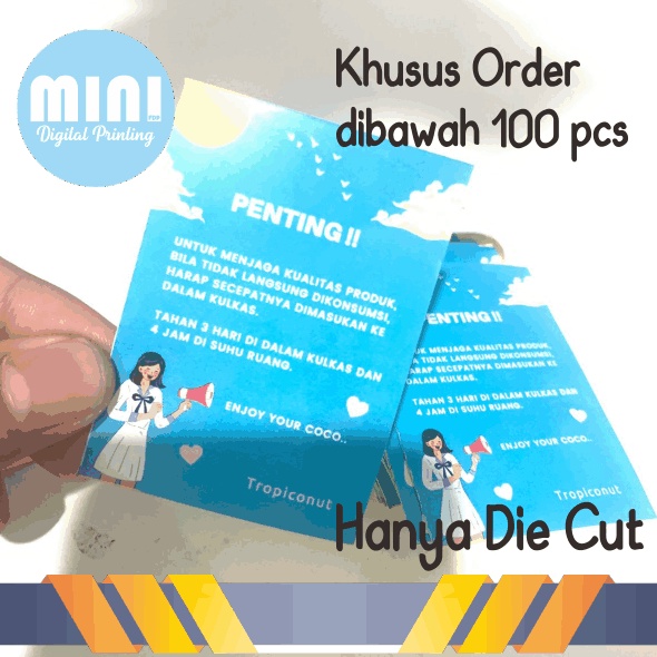 

CETAK STIKER KOTAK LABEL QUANTITY DIBAWAH 100 PCS MAKANAN STICKER KOTAK KEMASAN PRODUK BOTOL - KHUSUS ORDER DIBAWAH 100 PCS ( Bahan Chromo)