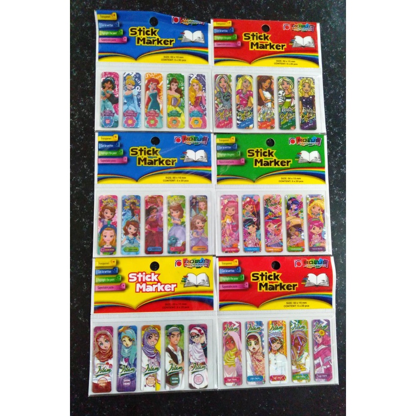 

1set Stick Marker HOLOGRAM / sticky notes / pembatas buku HOLOGRAM