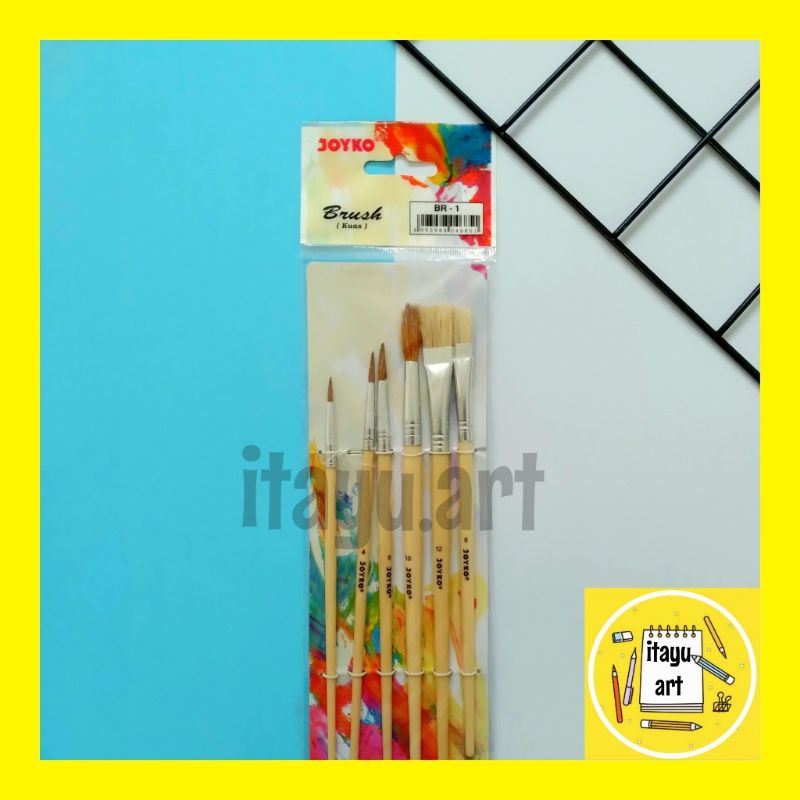 

Joyko BRUSH Kuas Cat Air Cat Minyak Lukis Acrylic BR-1 SET 6