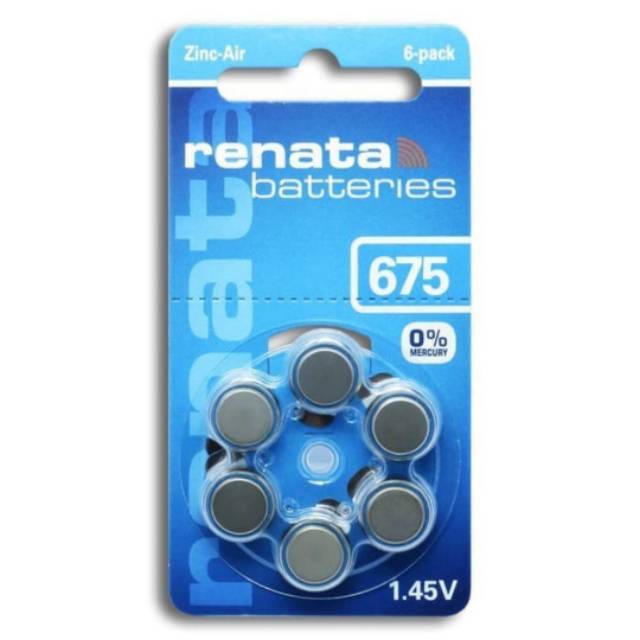 [ORIGINAL] BATERAI RENATA 675 R44 AG13 LR44 6 PCS Hearing Aid Battery - Baterai Alat Bantu Dengar