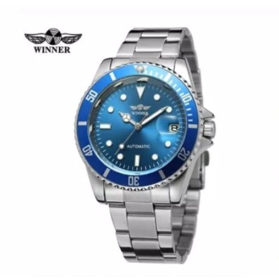 WINNER Watch Automatic Mechanical Men Watch Blue FREE BOX