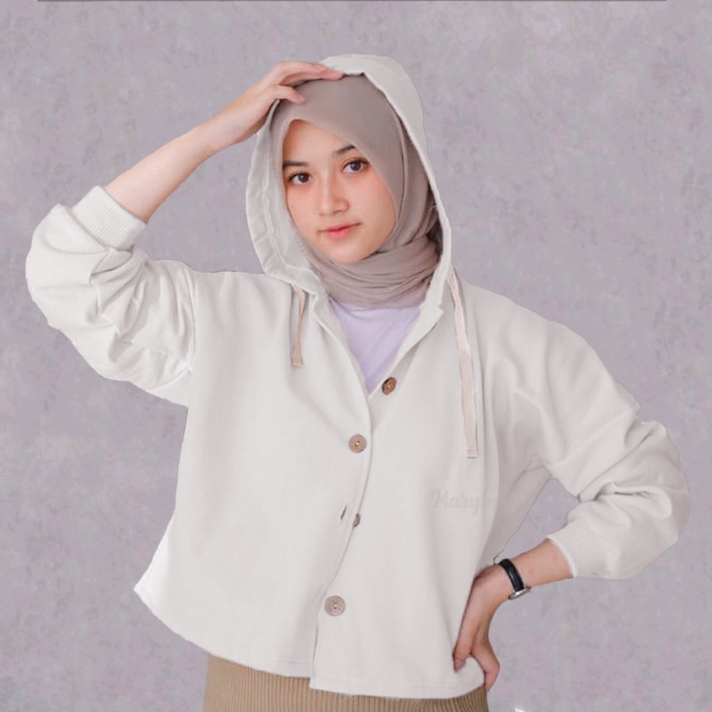 Jaket Wanita Hoodie Flecee Trending Sweater berkancing Basic Polos wanita Hoodie Jumper-3
