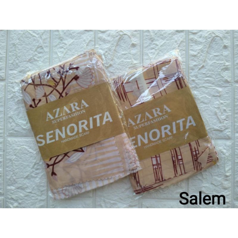 (original Azara) segi empat SENORITA MOTIF LC •• hijab segi empat Motif-Salem