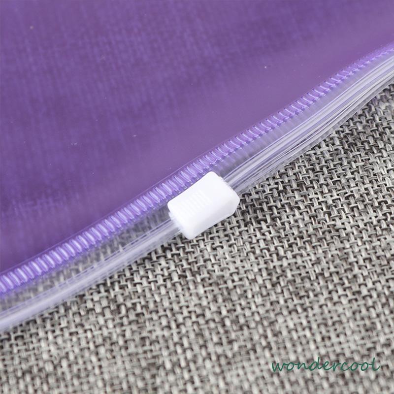 A6 Frosted PVC Ritsleting Tas Penyimpanan Traveller Notebook Organizer Buku Loose-leaf - SO-Won